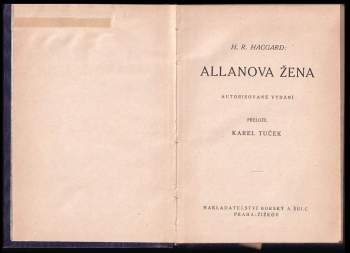 H. Rider Haggard: Allanova žena