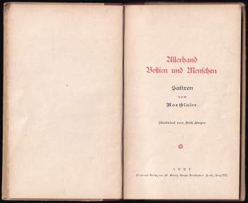 Max Glaser: Allerhand Bestien und Menschen
