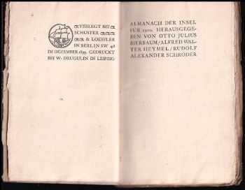 Otto Julius Bierbaum: Almanach der Insel für 1900