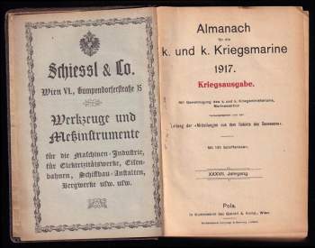 Almanach für die k. u. k. Kriegsmarine 1917  - XXXVII. Jahrgang