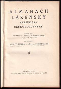 Vojtěch Mrázek: Almanach lázeňský
