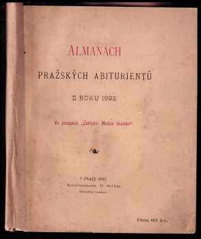 Almanach pražských abiturientů z roku 1892