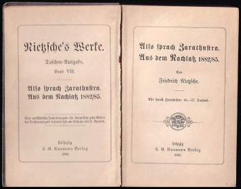 Friedrich Nietzsche: Also sprach Zarathustra