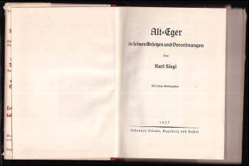 Karl Siegl: Alt-Eger