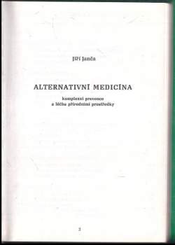 Jiří Janča: Alternativní medicína