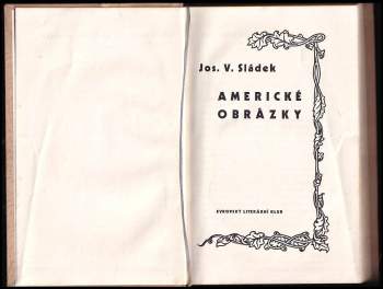 Josef Václav Sládek: Americké obrázky