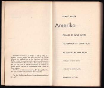 Franz Kafka: Amerika