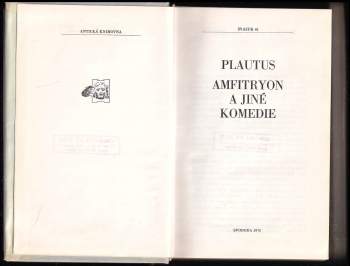 Plautus: Amfitryon a jiné komedie