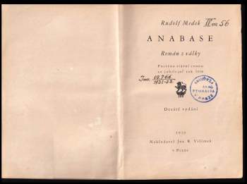 Rudolf Medek: Anabase