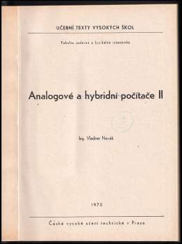 Vladimír Novák: Analogové a hybridní počítače
