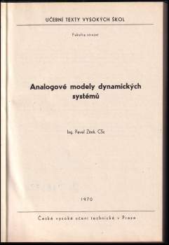 Pavel Zítek: Analogové modely dynamických systémů