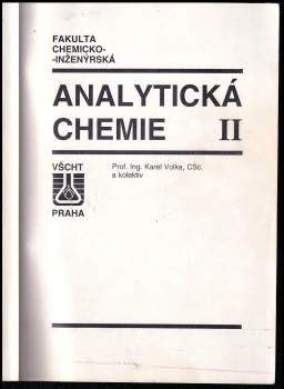 Karel Volka: Analytická chemie