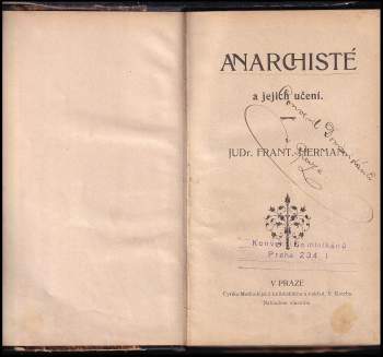 František Herman: Anarchisté a jich učení