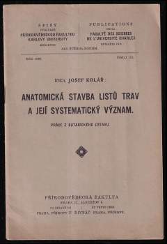 Anatomická stavba listů trav a její systematický význam