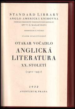 Otakar Vočadlo: Anglická literatura XX. století