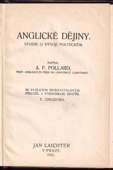 Albert Frederick Pollard: Anglické dějiny