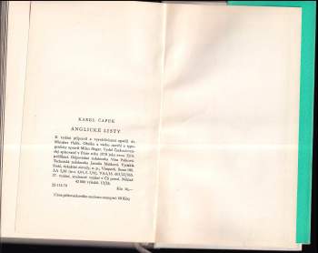 Karel Čapek: Anglické listy