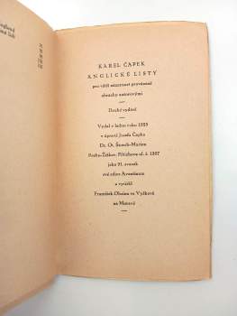 Karel Čapek: Anglické listy