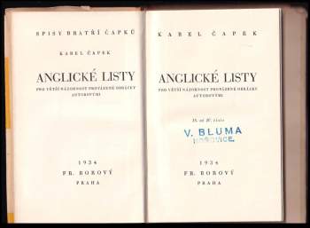 Karel Čapek: Anglické listy