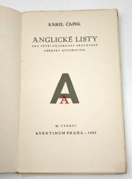 Karel Čapek: Anglické listy