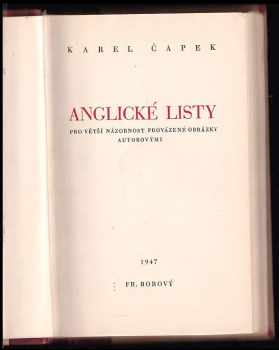 Karel Čapek: Anglické listy pro větší názornost provázené obrázky autorovými