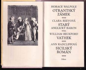 Ann Ward Radcliffe: Otrantský zámek, Starý anglický baron, Vathek, Sicilský román