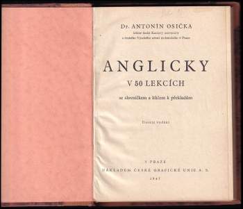 Antonín Osička: Anglicky v 50 lekcích se slovníčkem a klíčem k překladům