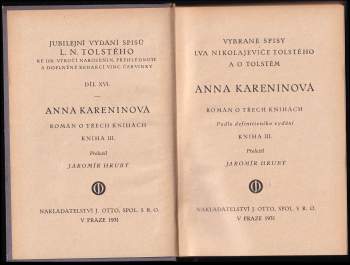 Lev Nikolajevič Tolstoj: Anna Kareninová
