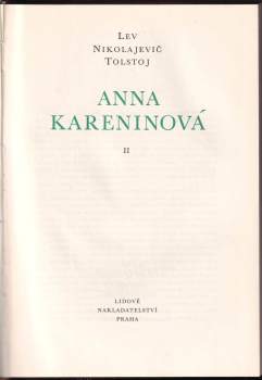 Lev Nikolajevič Tolstoj: Anna Kareninová