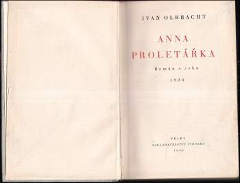 Ivan Olbracht: Anna proletářka