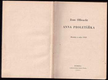 Ivan Olbracht: Anna proletářka
