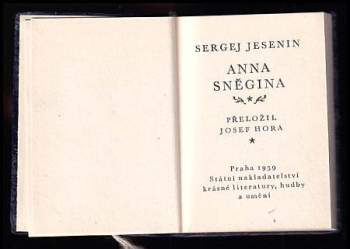 Sergej Aleksandrovič Jesenin: Anna Sněgina