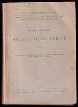 Emil Votoček: Anorganická chemie