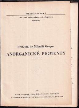 Mikuláš Gregor: Anorganické pigmenty