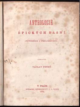 Anthologie epických básní původních i přeložených