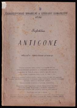 Antigone - Sofoklés (1956, Dilia) - ID: 879391