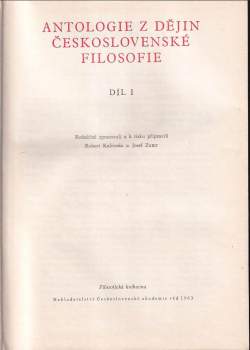 Robert Kalivoda: Antologie z dějin československé filozofie