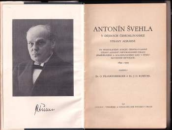 Otakar Frankenberger: Antonín Švehla v dějinách Českoslovanské strany agrární