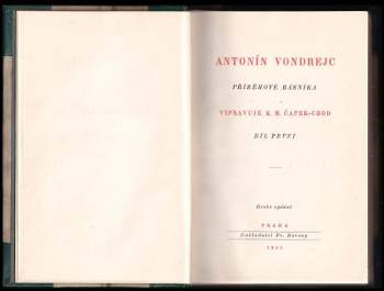 Karel Matěj Čapek Chod: Antonín Vondrejc
