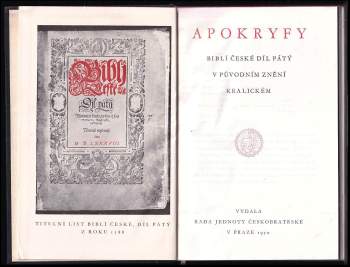 Apokryfy Biblí české díl pátý