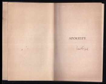 Karel Čapek: Apokryfy
