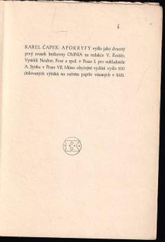 Karel Čapek: Apokryfy