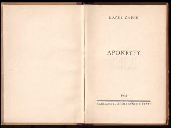 Karel Čapek: Apokryfy