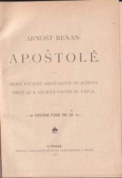 Ernest Renan: Apoštolé