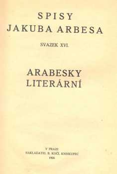 Jakub Arbes: Arabesky literární