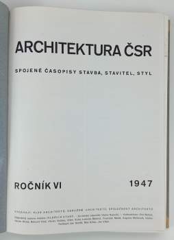 Oldřich Starý: Architektura ČSR,  KOMPLETNÍ ROČNÍK VI.