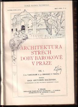 Antonín Balšánek: Architektura střech doby barokové v Praze