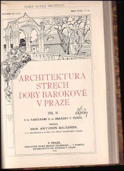 Antonín Balšánek: Architektura střech doby barokové v Praze