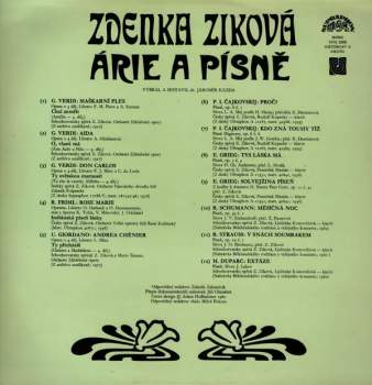 Zdenka Ziková: Arie A Pisne