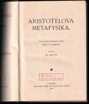 Aristotelés: Aristotelova metafysika